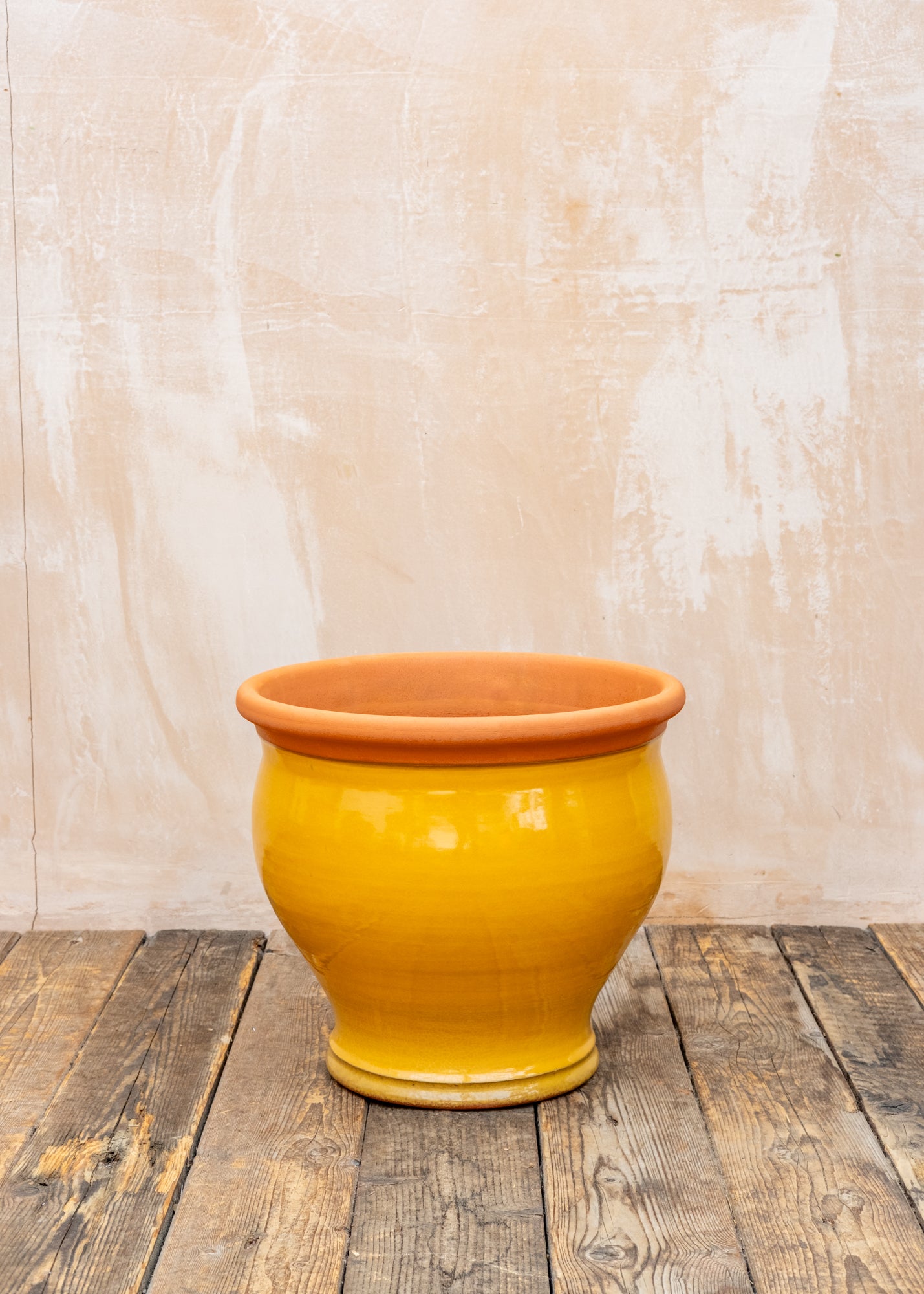 large yellow plant pot uk Large Bellied Planter in Hot Mustard