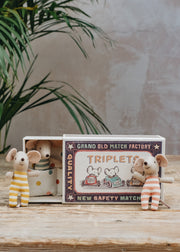 Maileg Triplet Baby Mice in Matchbox