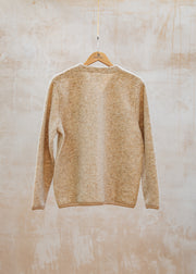 Universal Works Wool Fleece Cardigan in Fawn