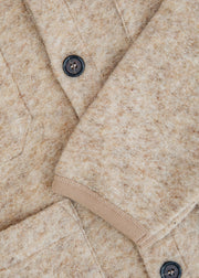 Universal Works Wool Fleece Cardigan in Fawn