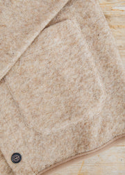 Universal Works Wool Fleece Cardigan in Fawn