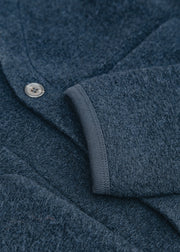 Universal Works Wool Fleece Cardigan in Navy