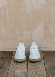 Veja V-12 Leather Trainers in Extra White, Black and Dune