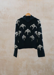 Van Kukil Erin High Neck Tassel Jumper in Deep Shadow