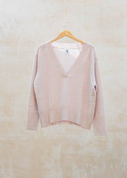 Van Kukil Natalie Relaxed V-Neck Jumper in Dusky
