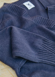 Van Kukil Natalie Relaxed V-Neck Jumper in Purple Velvet