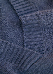 Van Kukil Natalie Relaxed V-Neck Jumper in Purple Velvet