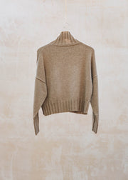 Van Kukil Reese High Neck Boxy Fit Jumper in Wildebeest