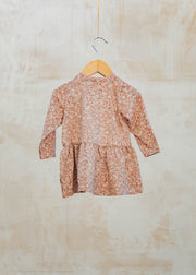 Wheat Babies' Bessie Long Sleeved Dress in Rose Dust Flower Meadow