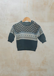 Pigeon Organics Babies' Julius Jacquard Pullover in Navy