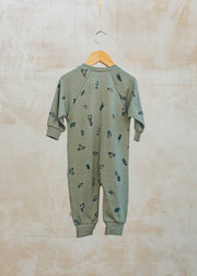 Wheat Babies' Lou Jumpsuit in Dusty Green Cars