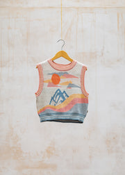 Wheat Children's Maria Jacquard Vest in Multi