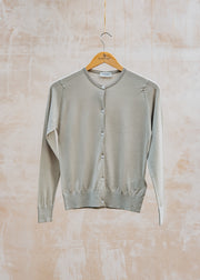 John Smedley Elinor Round Neck Cardigan in Parchment