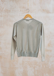 John Smedley Elinor Round Neck Cardigan in Parchment