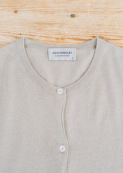 John Smedley Elinor Round Neck Cardigan in Parchment