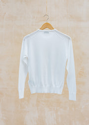 John Smedley Elinor Round Neck Cardigan in White