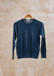 John Smedley Evonne Long Sleeved Crew Neck Jumper in French Navy