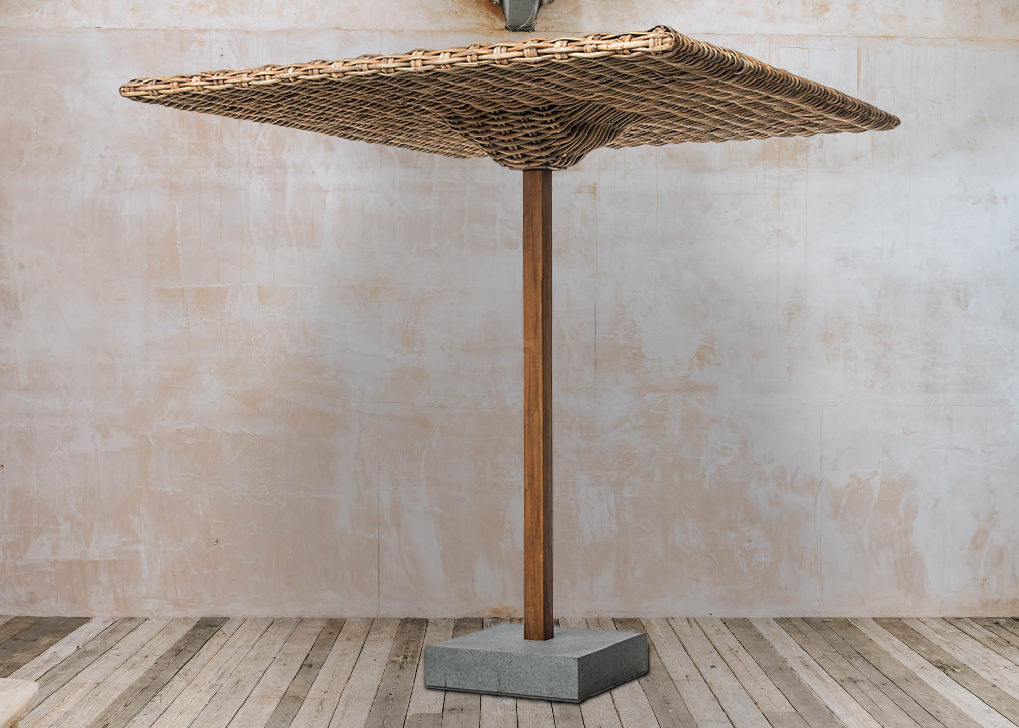 Rattan parasol deals