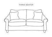 The Hastings Sofa Company Allium Sofa in Linwood Omega Crimson