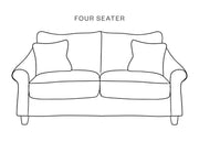 The Hastings Sofa Company Allium Sofas in Omega Prints English Oak Three Leaf Velvet