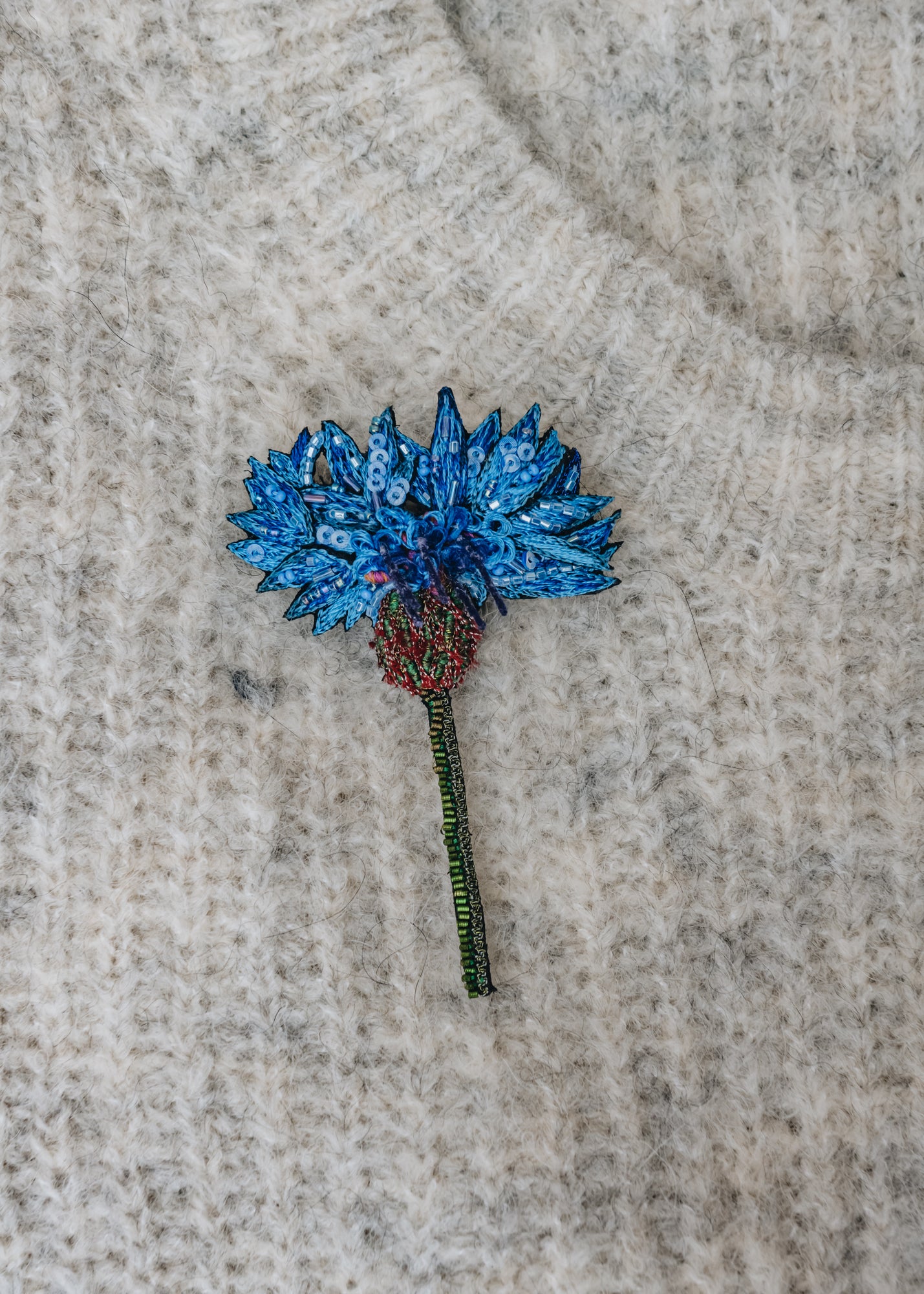Trovelore Blue Cornflower Brooch