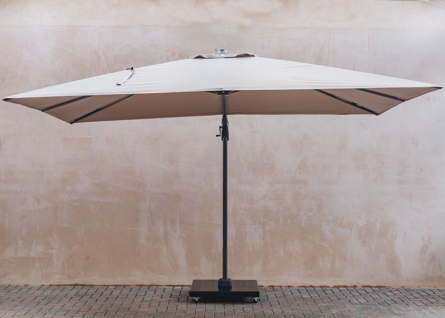 T2 Challenger Oblong Free Arm Parasol in Taupe (3.5mx2.6m)