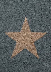 Charcoal with Three Stars Large Doormat