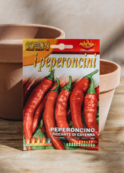 Seeds of Italy Franchi Chilli Pepper 'Piccante Cayenna' Seeds