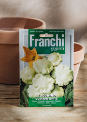 Gluttonous Gardener Franchi Courgette 'Custard White' Seeds