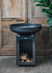 Kadai Fire Bowls with Log Stores