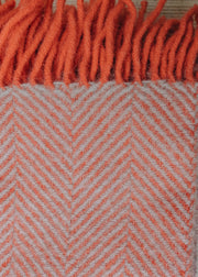 Tweedmill Herringbone Flamingo and Pearl Throw