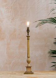 Pooky Lighting Lima Waxed Wood and Brass Table Lamp