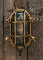 Nkuku Outdoor Oshi Brass Bulkhead Light
