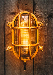 Nkuku Outdoor Oshi Brass Bulkhead Light