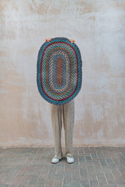 The Braided Rug Co. Blue Carnival Oval Rugs