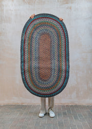 The Braided Rug Co. Blue Carnival Oval Rugs