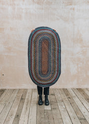 The Braided Rug Co. Blue Carnival Oval Rugs