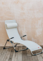 Aluminium Samba Armchair in White and Beige