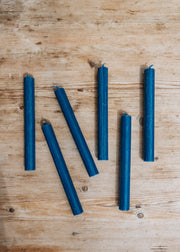 St Eval Six Pack of Dinner Candles in Bedruthan Blue