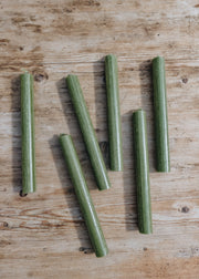 St Eval Six Pack of Dinner Candles in Olive