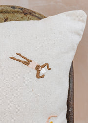 Fine Little Day Fine Little Day Swimmers Embroidered Cushion