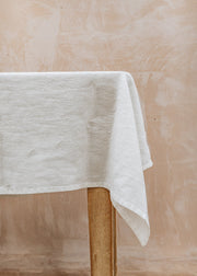 Baltic Flax Burford Linen Tablecloth in White