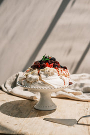 Rum-Soaked Summer Berry Pavlova with Vanilla Cream