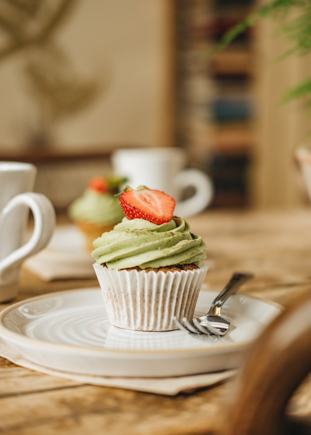 Macmillan Coffee Morning Matcha Cupcake