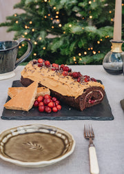 Caramelised White Chocolate and Roasted Cranberry Yule Log