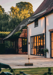 Pacific Lifestyle Glow Defender 3m Round Centre Pole Parasol in Anthracite
