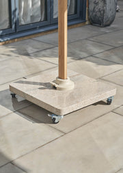 Venezia Sandstone Wheeled Round Edge Granite Parasol Base, 90kg