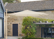 T2 Challenger Premium Rectangular Free Arm, Cantilever Parasol in Sandstone/Champagne, 2.6mx3.5m