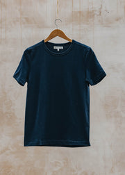Merz B. Schwanen 215 Loopwheeled T-Shirt in Blue Ink