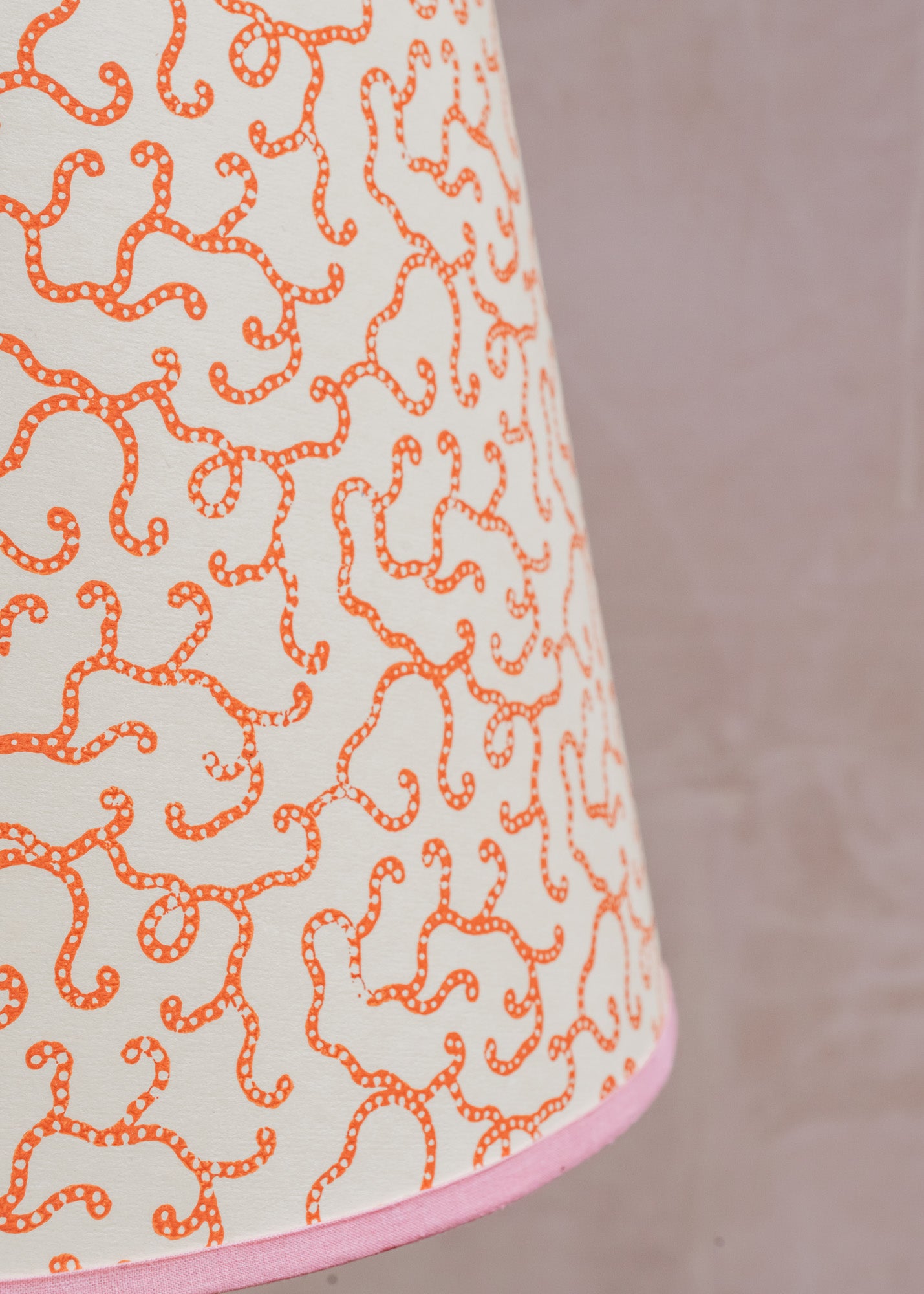 Burford Garden Co. Pooky Pink Coral Squiggles Straight Empire Shade, 35cm